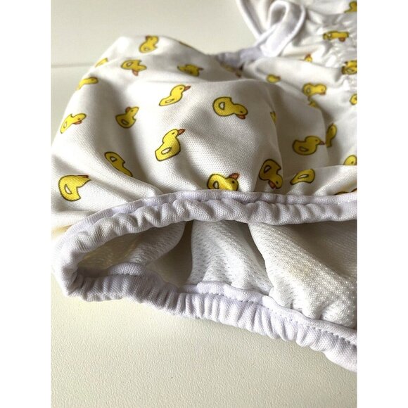 Reusable Female Dog Diapers with Tail Hole, Cute Yellow Duck Pattern, Pre-Owned - Picture 8 of 8